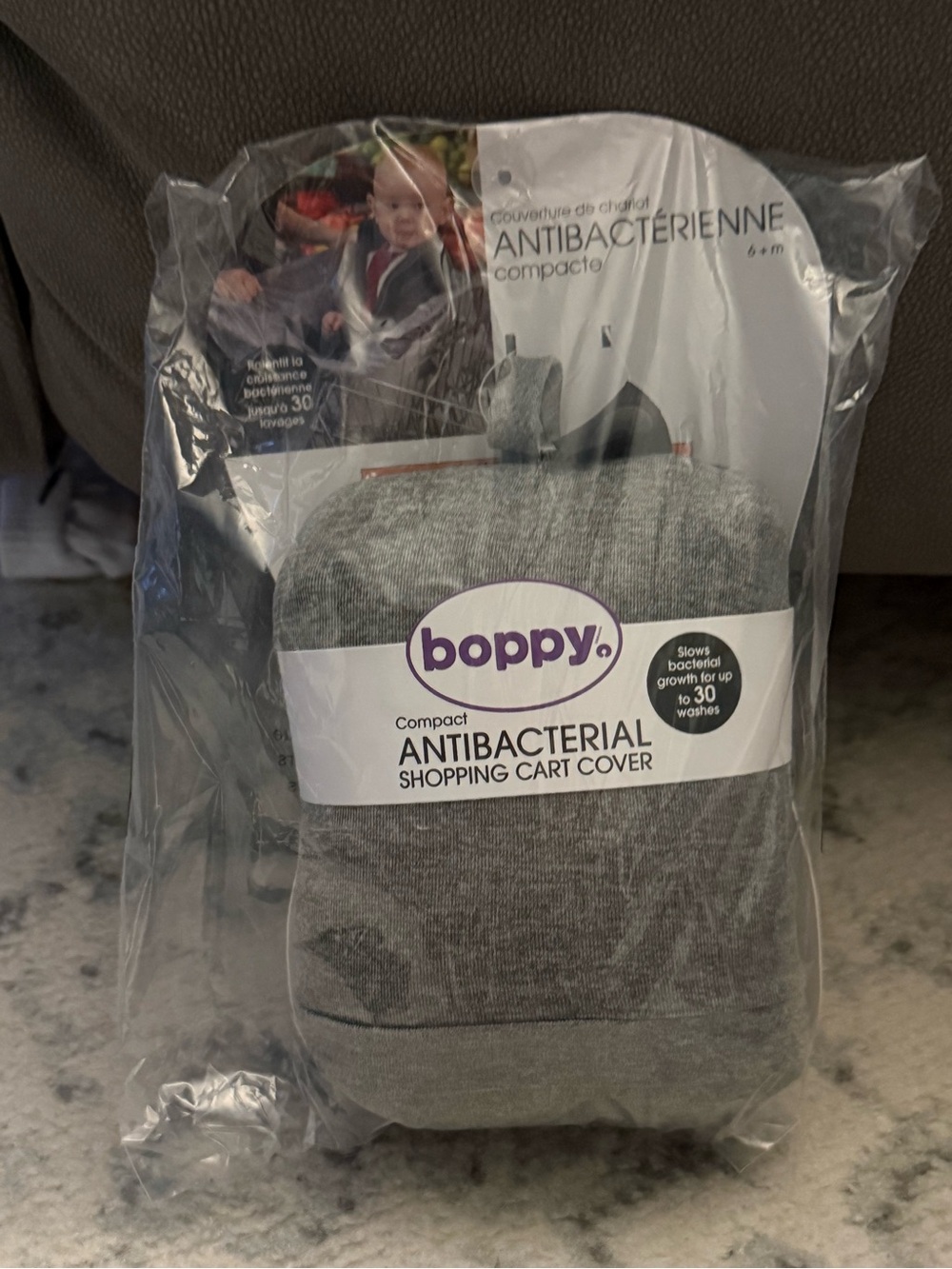 Boppy Antibacterial Shopping Cart Cover in Gray